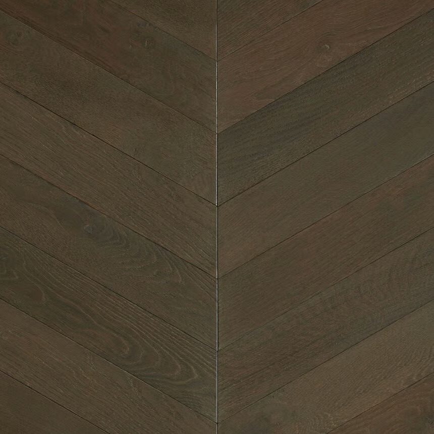 Smoked oak chevron parquet