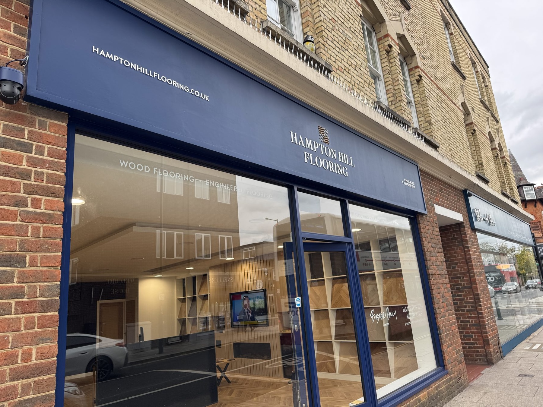 The Hampton Hill Flooring showroom exterior on a Hampton Hill street